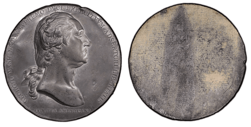 (c.1789) Medal GW-09-P1 Obv Cliche White Metal Washington Before Boston