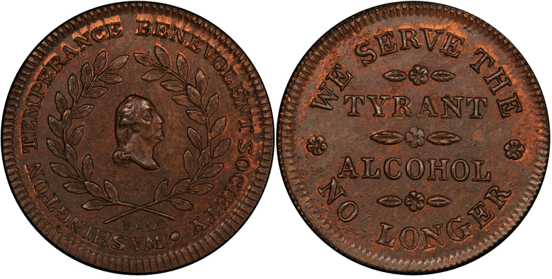 (c.1841) Medal GW-163 Copper Reeded Edge Tyrant Alcohol, 2nd Dies