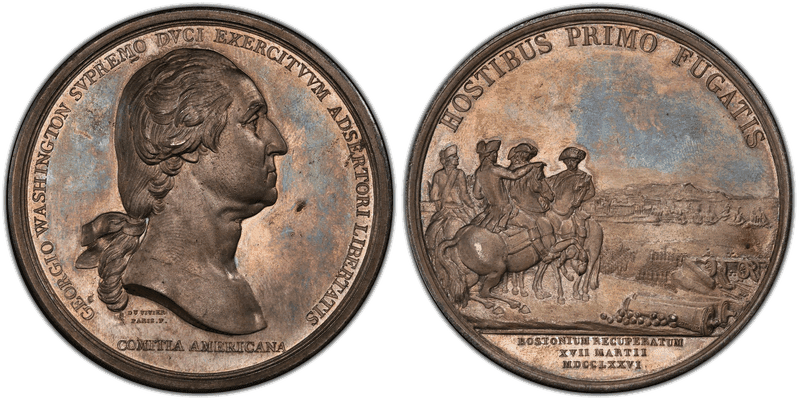 (c.1845-60) Silver Medal GW-09-P3, Pointing Hand Washington Before Boston