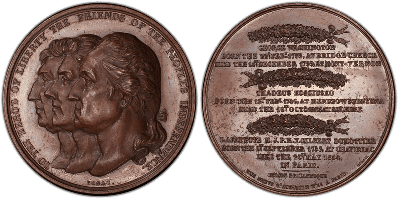 (1845-60) Bronze Medal GW-149, Heroes of Liberty Edge Marked w/Pointing Hand