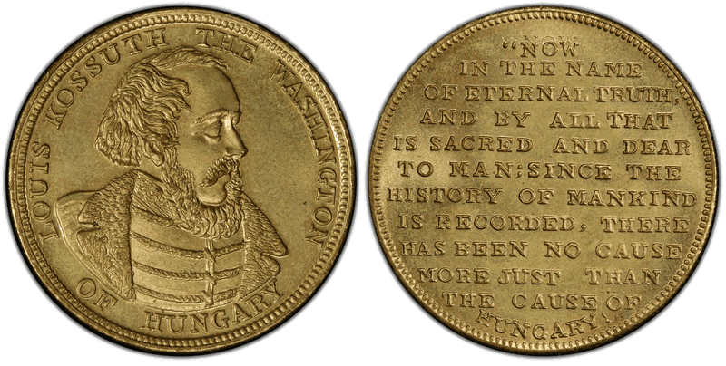 (c.1850) Token Louis Kossuth Brass Washington of Hungary Counter