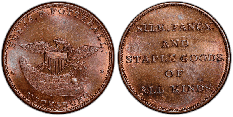 (c.1850) Token Miller Miss-3 Copper Benjn. F. Fotterall