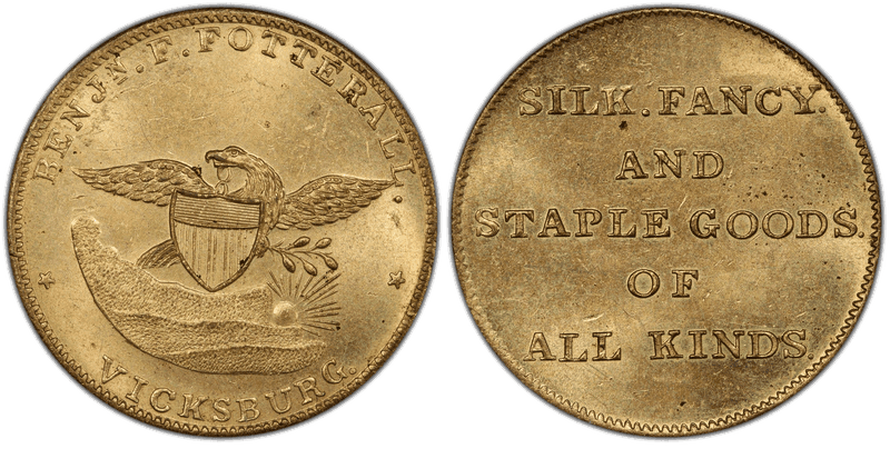 (c.1850) Token Miller Miss-4Gilt Brass Benjn. F. Fotterall