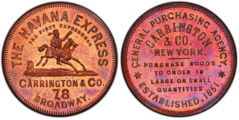 (c.1850) Token Miller NY-145 Copper The Havana Express