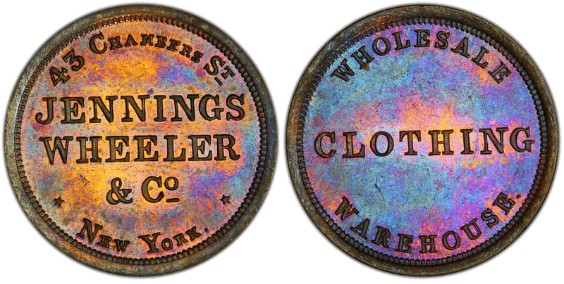 (c.1850) Token Miller NY-380 Brass Jennings Wheeler & Co.