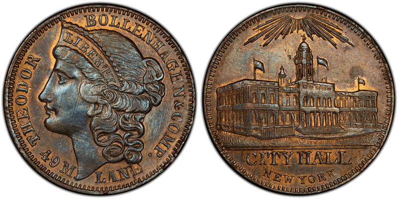 (c.1850) Token Miller NY-71 Copper Theodor Bollenhagen & Co NY
