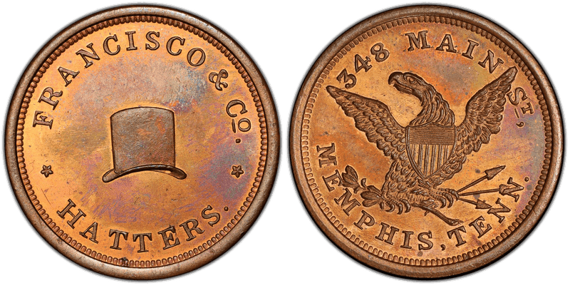 (c.1850's) Token Miller Tenn-11 Copper Francisco & Co.