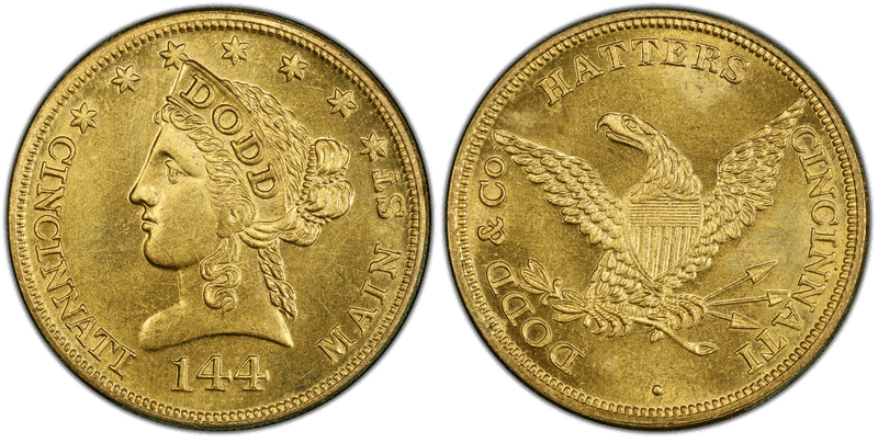 (c.1851) Token Miller Ohio-8 Brass Dodd & Co., Hatters