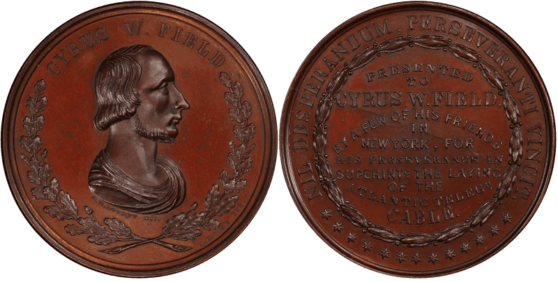 (c.1858) Medal Cyrus W. Field Bronze 51mm