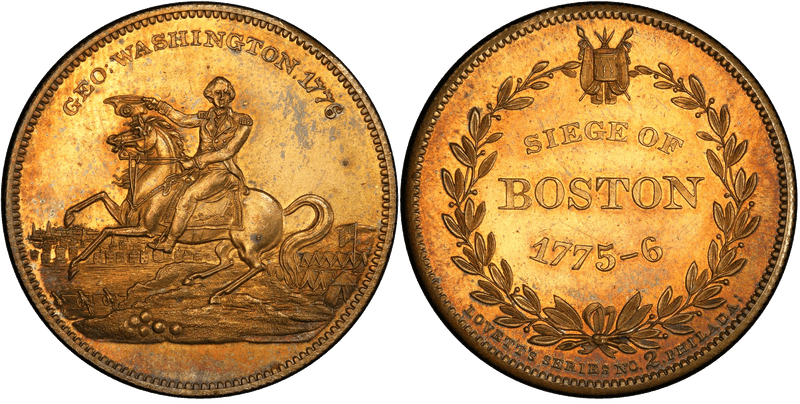 (1859) Brass Medal GW-254, Reeded Edge Seige of Boston