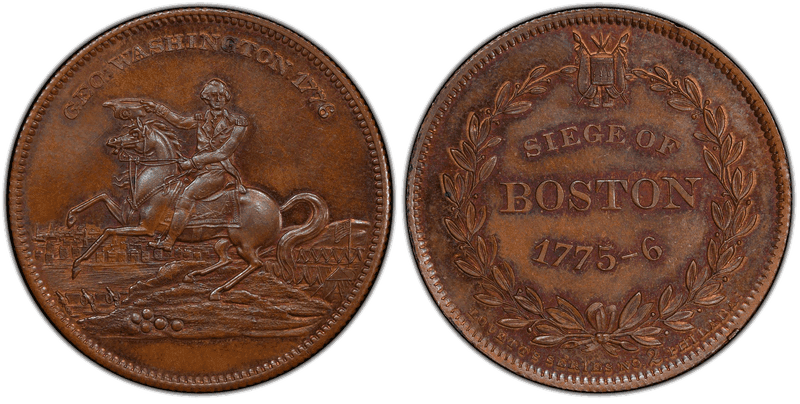 (1859) Copper Medal GW-254, Reeded Edge Seige of Boston