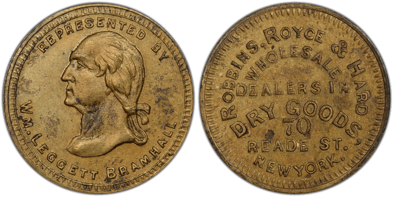 (1859) Brass Token GW-343, William Leggett Bramhall