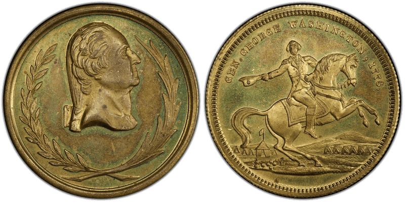(1860) Brass Medal GW-278, Washington Star-Equestrian