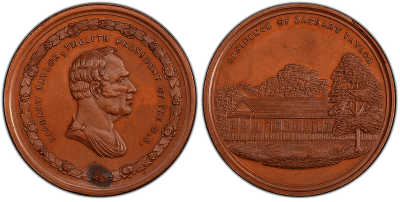 (c.1860) Medal Satterlee-181 Bronze Zachary Taylor Residence