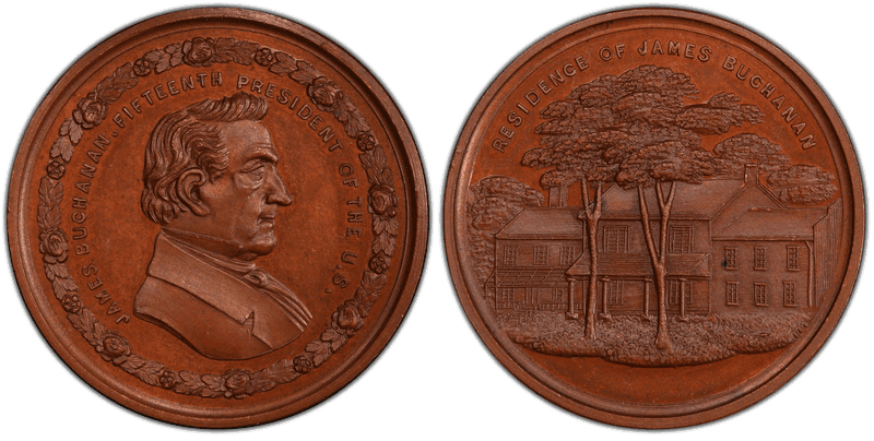 (c.1860) Medal Satterlee-237 Bronze James Buchanan Residence