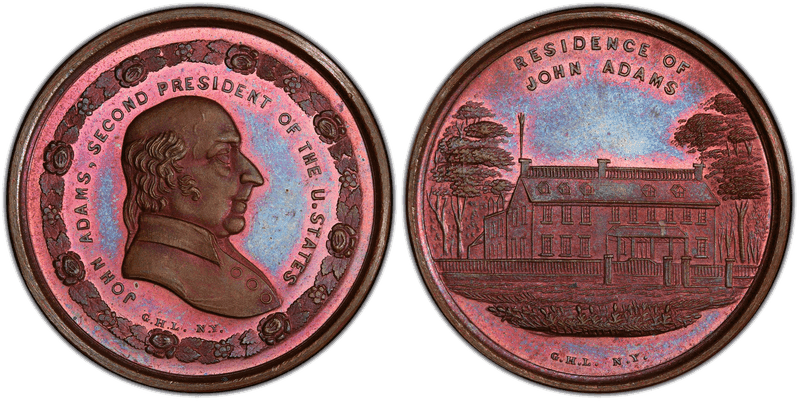 (c.1860) Medal Satterlee-3 Bronze John Adams Residence