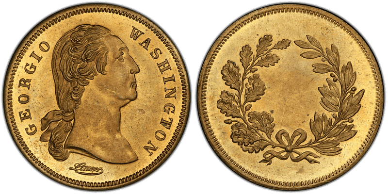 (1860) Brass Token GW-430, Plain Edge Lauer, Award Medal