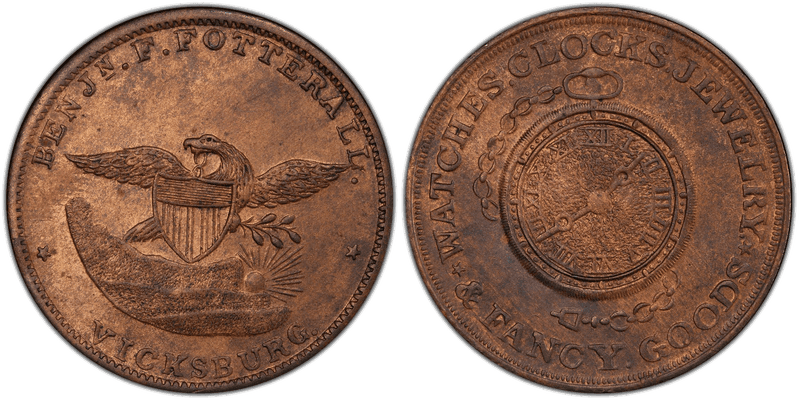 (c.1860) Token Miller Miss-7a Copper Benjn. F. Fotterall