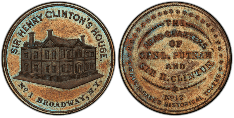 (c.1860) Token Sage's Historical No. 12 Copper Sir Henry Clinton