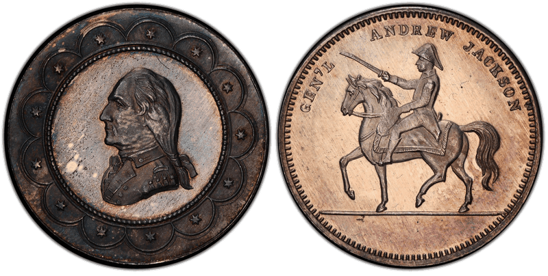 (1862) Silver Medal GW-553, Mule Washington-Equestrian A.J.