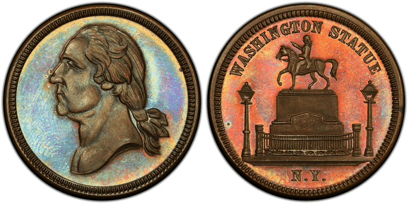 (1863) Copper Medal GW-519, Lovett's - N.Y. Statue