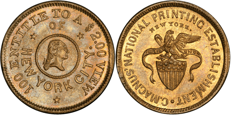 (c.1863) Brass Civil War Store Card F-630AS-1b, GW-622. C. Magnus
