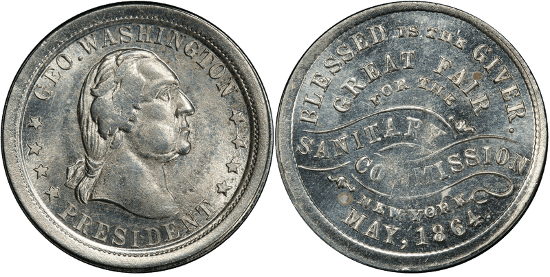 (1864) Medal GW-673, Ni NY Sanitary Fair