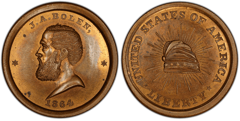 (c.1864) Medal JAB-9 Bronze J.A. Bolen / Liberty Cap