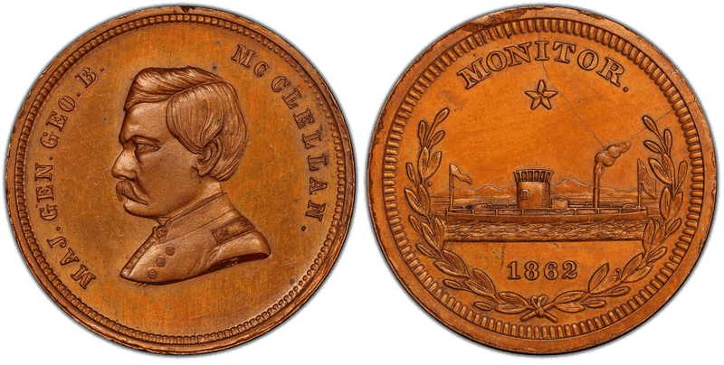 (c.1864) Token DeWitt GMcC 1864-24 Copper Maj. Gen. Geo. B. McClellan Campaign