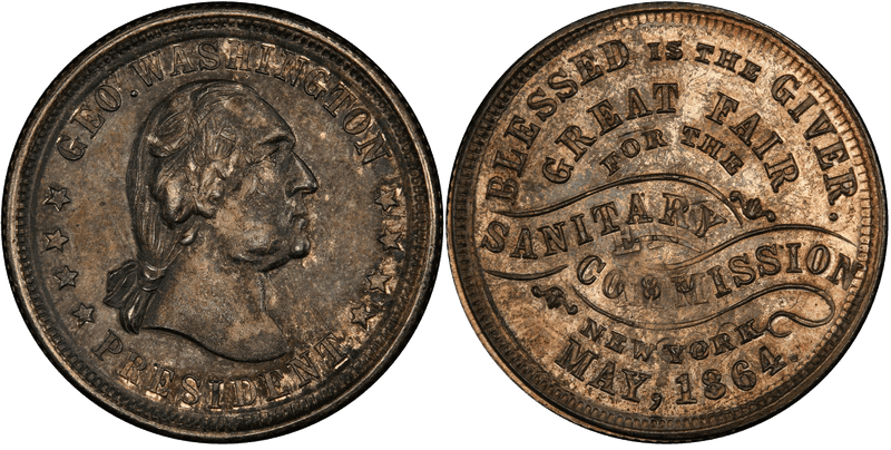 (c.1864) Silver Civil War Store Card F-630BJ-1fo, GW-673 NY Sanitary Fair NY