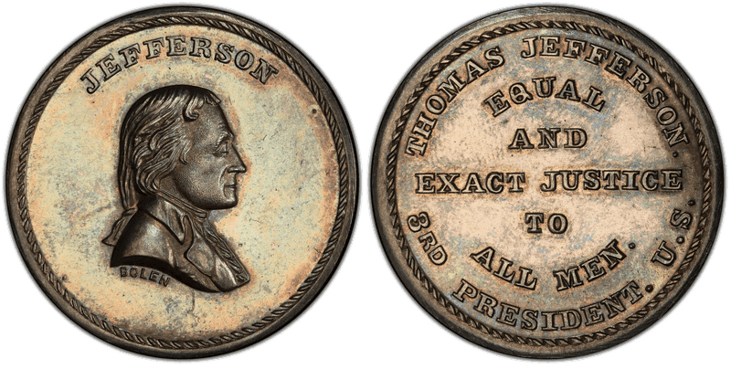 (c.1867) Medal JAB-26 Silver, Thin Plan Thomas Jefferson