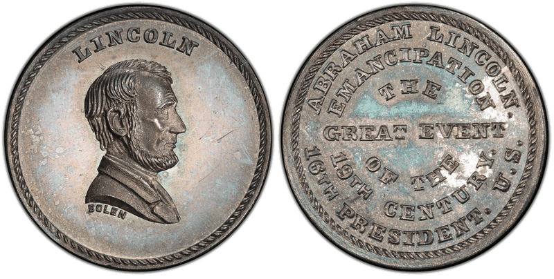 (c.1867) Medal JAB-28 Silver Lincoln - Emancipation