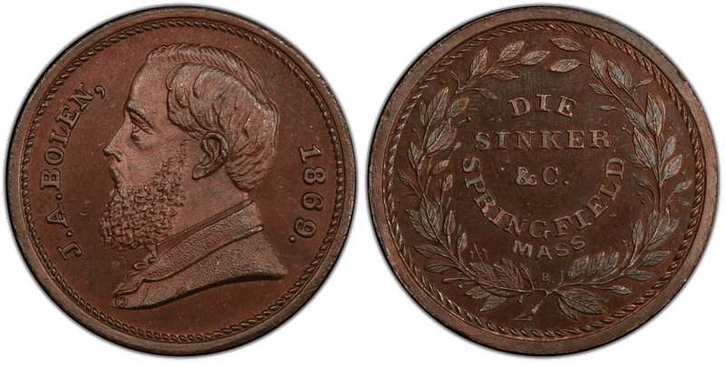 (c.1869) Copper Medal Rulau Ma-Sp48, JAB-35, J.A. Bolen
