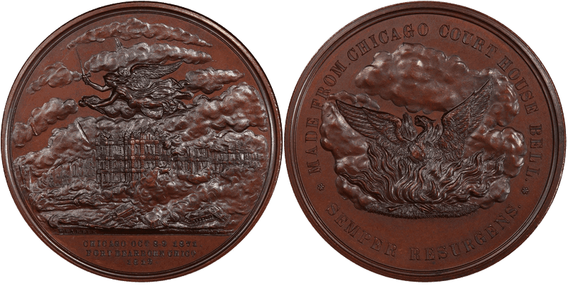 (c.1872) Bronze Medal J-CM-13, 51mm Chicago Fire