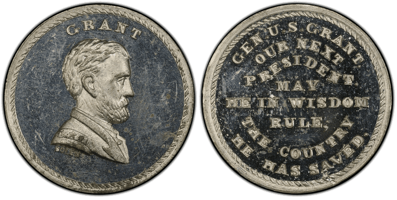 (c.1872) Medal JAB-32 White Metal, Kline Grant - Our Next President