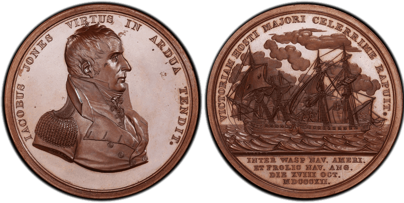 (c.1875) Bronzed-Copper Medal J-NA-13, Captain Jacob Jones