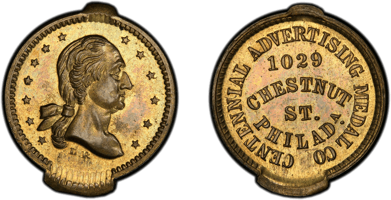 (1875) Brass Token GW-657, Centennial Advertising