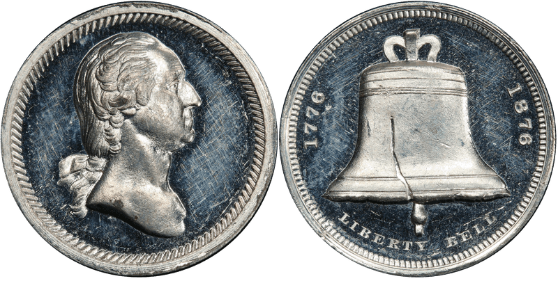 (1876) White Metal Medal GW-469, Liberty Bell