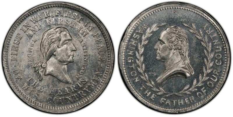 (1876) White Metal Medal GW-854, Double Head Mule
