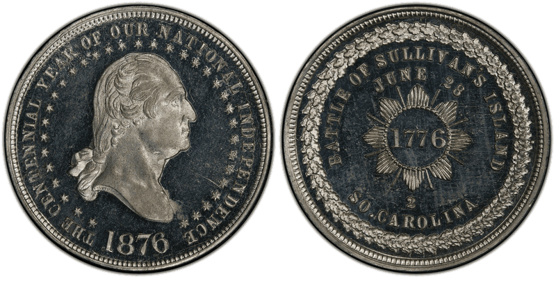 (1876) White Metal So-Called Dollar GW-885, HK-95, Sullivan's Island
