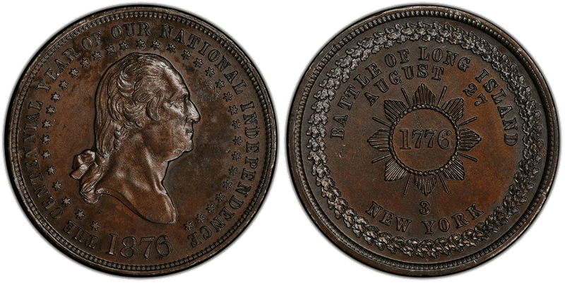 (1876) Bronzed Medal GW-886, White Metal Long Island