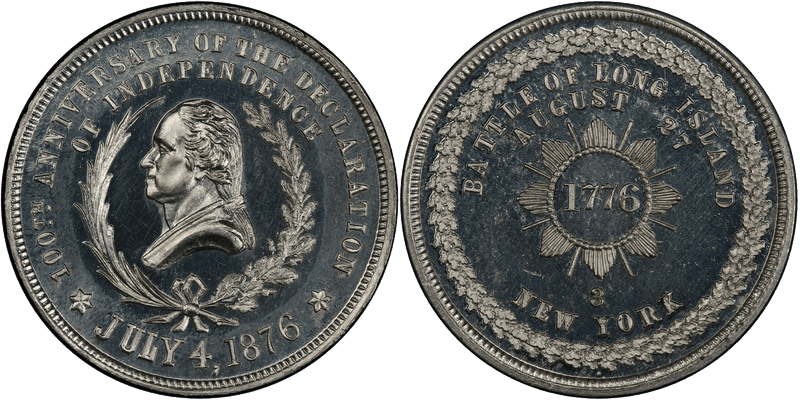 (1876) White Metal Medal GW-894, Long Island