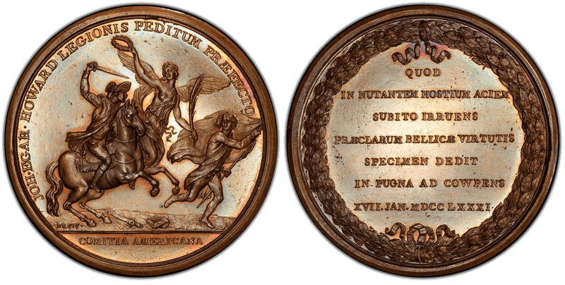 (c.1880-98) Bronze Medal J-MI-9, Cornucopia John E. Howard at Cowpens