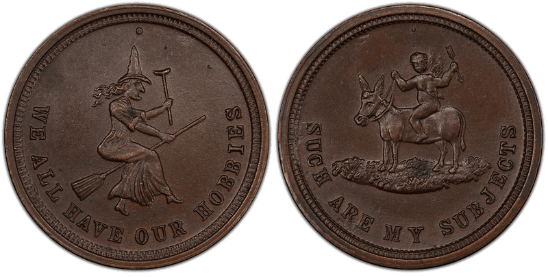 (c.1880s) Token Lovett's "We All Have Our Hobbies" "Such Are My Subjects", Copper NY