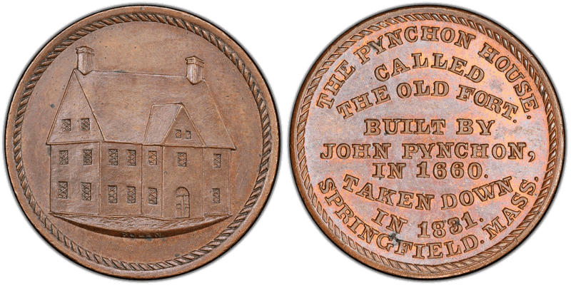 (c.1881) Medal JAB-39 Copper Pynchon House MA