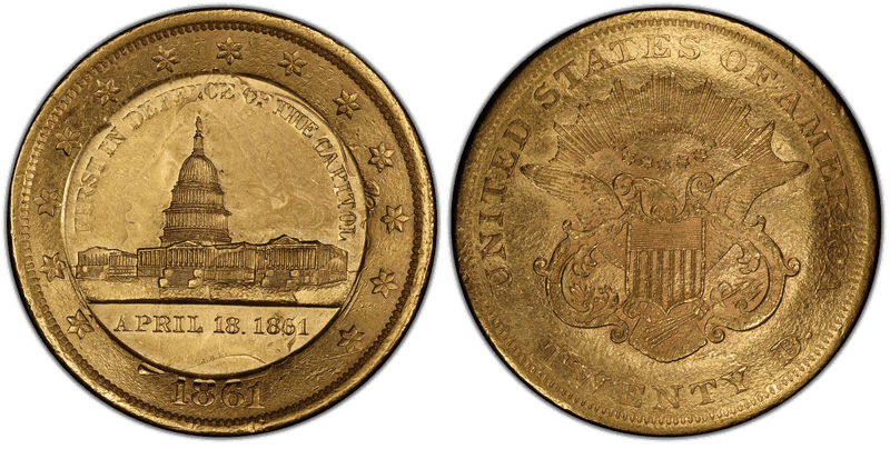 (c.1891) Medal Pennsylvania First Defenders Struck on 1861 $20