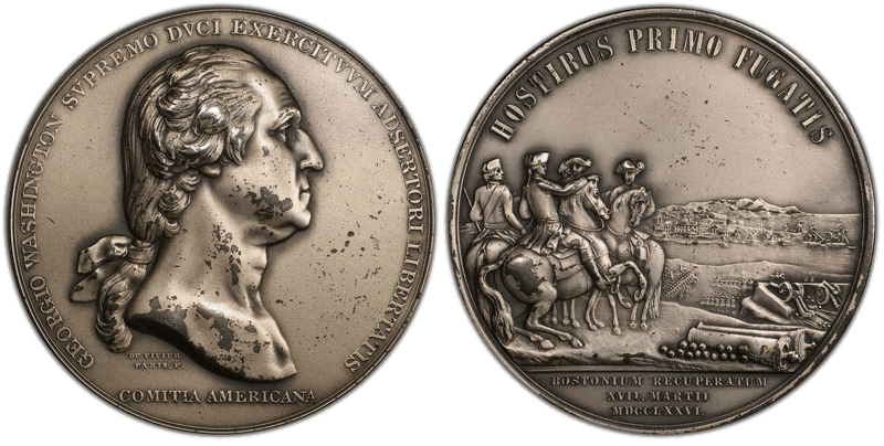 (c.1950) Medal GW-09-US3 Silvered Bronze Washington Before Boston