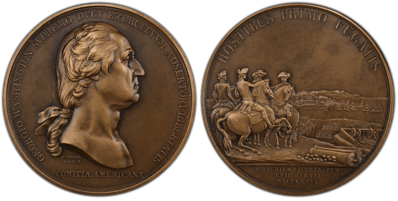 (c.1950) Medal GW-09-US3 Yellow Bronze Washington Before Boston