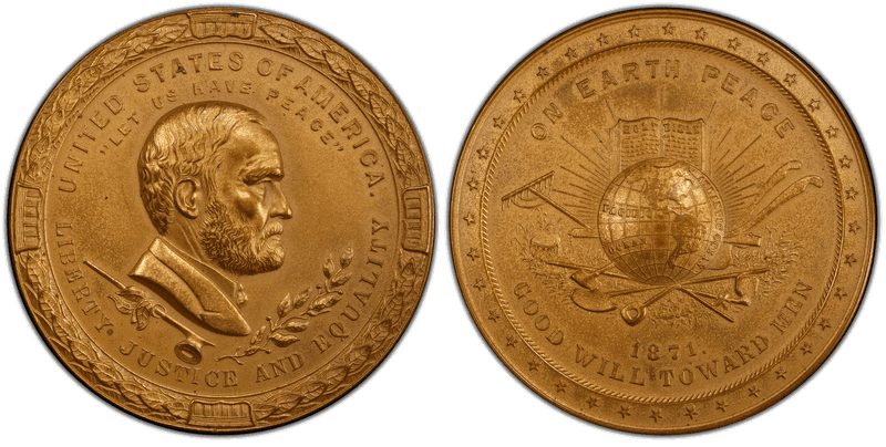 (c.1960s) Medal FH-627 Yellow Bronze Ulysses S. Grant