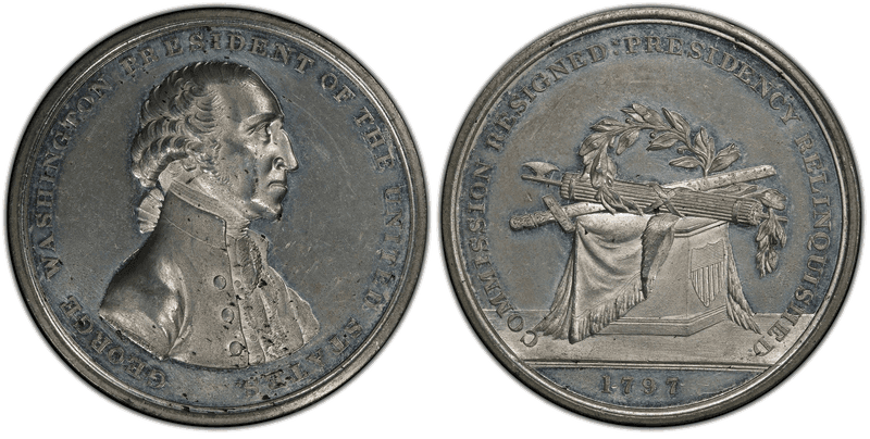 (1816) White Metal Medal GW-57, Halliday Medal Plain Rim